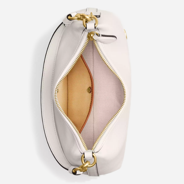 Сумка-багет женская из натуральной кожи средняя Coach Juliet Shoulder Bag 25 BG-COA-131 Молочная (196395632756) - изображение 4