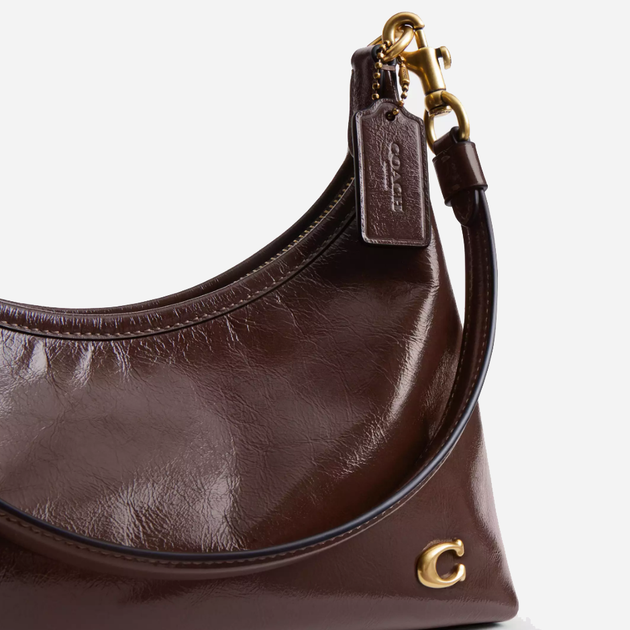 Сумка-багет женская из натуральной кожи средняя Coach Juliet Shoulder Bag 25 BG-COA-130 Коричневая (196395540143) - Фото 6 Сумка-багет женская из натуральной кожи средняя Coach Juliet Shoulder Bag 25 BG-COA-130 Коричневая (196395540143) - изображение 6