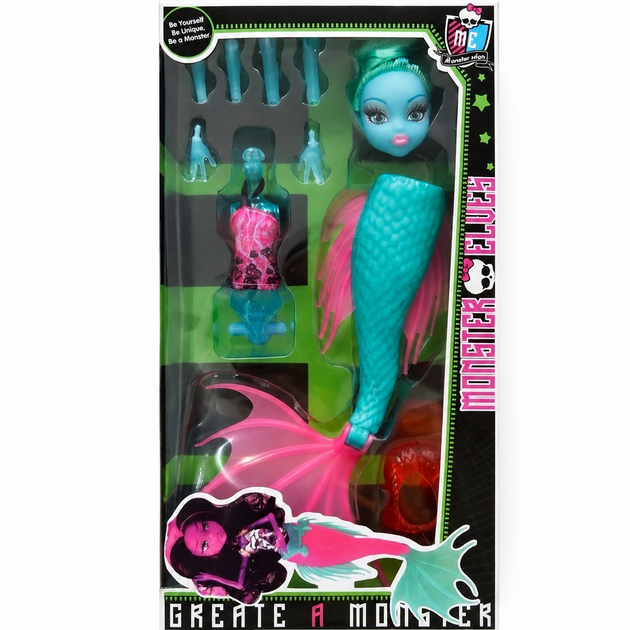 Кукла-конструктор русалка Monster High Create a Monster, Голубая 3+ - Фото 2 Кукла-конструктор русалка Monster High Create a Monster, Голубая 3+ - изображение 2