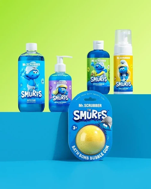 Бомбочка для ванни The Smurfs Bubble gum Mr.SCRUBBER, 170 г - изображение 3