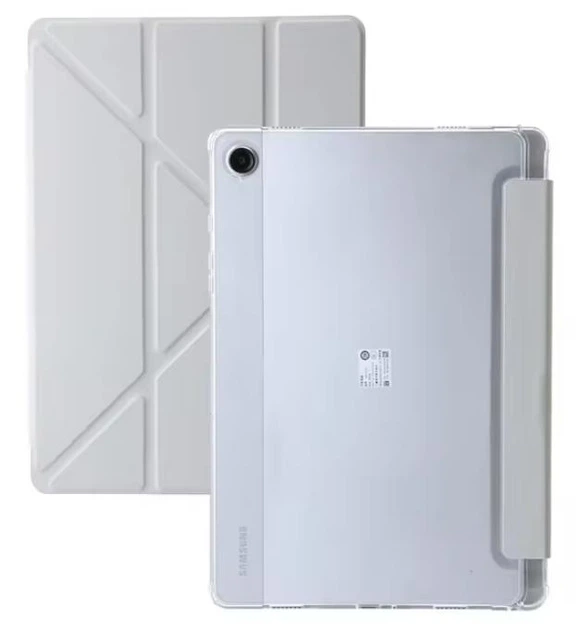 Чехол Transparent Origami на Samsung Galaxy Tab A11 Plus (11") / чехол для планшета с функцией подставки / серый - Фото 1 Чехол Transparent Origami на Samsung Galaxy Tab A11 Plus (11") / чехол для планшета с функцией подставки / серый - изображение 1