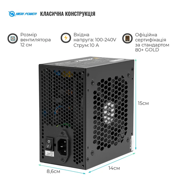 Блок живлення HighPower 700W 80+ GOLD (HP1-J700GD-F12S) - зображення 2