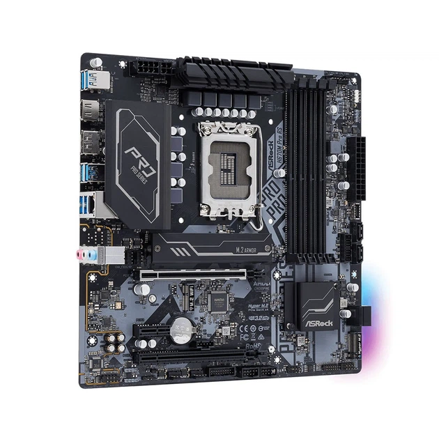 Материнская плата ASRock H670M PRO RS (s1700, Intel H670, DDR4, mATX) - изображение 2