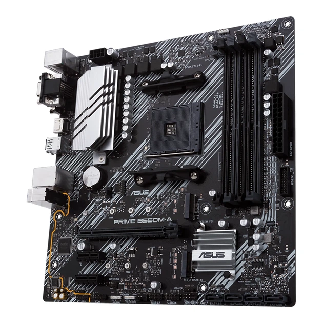 Материнская плата ASUS PRIME B550M-A/CSM (sAM4, AMD B550, DDR4, mATX) - Фото 5 Материнская плата ASUS PRIME B550M-A/CSM (sAM4, AMD B550, DDR4, mATX) - изображение 5