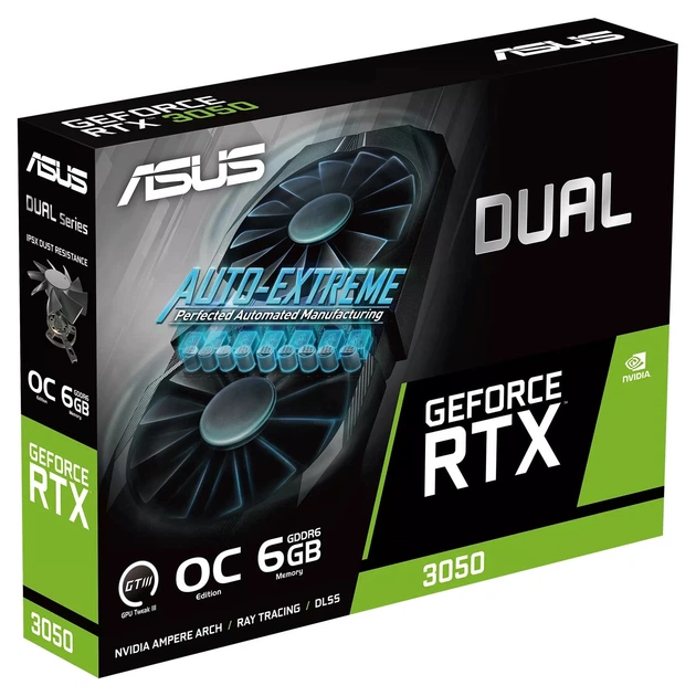 Видеокарта ASUS Dual GeForce RTX 3050 OC Edition 6GB GDDR6 (DUAL-RTX3050-O6G) - Фото 9 Видеокарта ASUS Dual GeForce RTX 3050 OC Edition 6GB GDDR6 (DUAL-RTX3050-O6G) - изображение 9