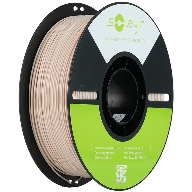 PETG Filament (пластик) для 3D принтера CREALITY Soleyin 1кг, 1.75мм, молочно-чайный (3301030165) - Фото 1 PETG Filament (пластик) для 3D принтера CREALITY Soleyin 1кг, 1.75мм, молочно-чайный (3301030165) - изображение 1