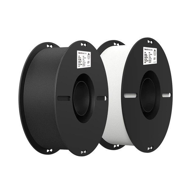 PLA Filament (пластик) для 3D принтера CREALITY 2x1кг, 1.75мм, черный и белый - Фото 1 PLA Filament (пластик) для 3D принтера CREALITY 2x1кг, 1.75мм, черный и белый - изображение 1