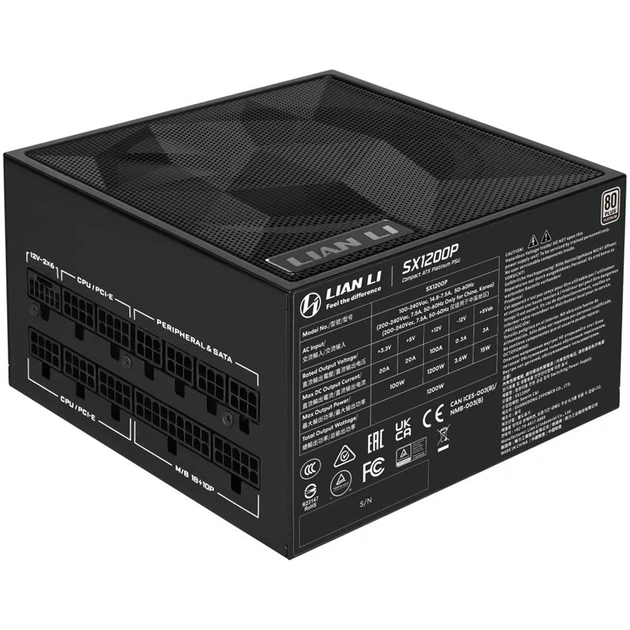 Блок питания Lian Li SX1200P Black, EU cord (G9P.SX1200P.B000.EU) - изображение 2