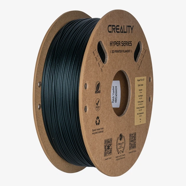Hyper PLA-CF Filament (пластик) для 3D принтера CREALITY 1кг, 1.75мм, темно-зелений (3301060016) - Фото 1 Hyper PLA-CF Filament (пластик) для 3D принтера CREALITY 1кг, 1.75мм, темно-зелений (3301060016) - изображение 1