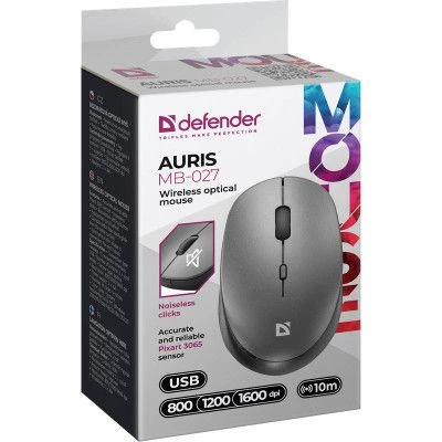 Мышка Defender Auris MB-027 Silent Wireless Grey (52029) - изображение 5
