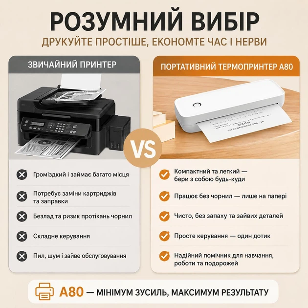 Портативний термопринтер A80 A4 Bluetooth USB для Android, iOS Windows macOS без чорнила - изображение 7