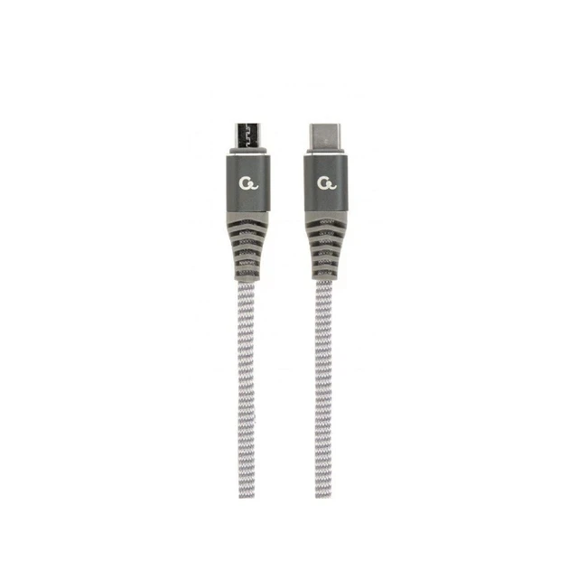 Кабель Type-C - microUSB (5P), 1.5 м, Grey, Cablexpert, 2.4A (CC-USB2B-CMMBM-1.5M) - Фото 1 Кабель Type-C - microUSB (5P), 1.5 м, Grey, Cablexpert, 2.4A (CC-USB2B-CMMBM-1.5M) - зображення 1