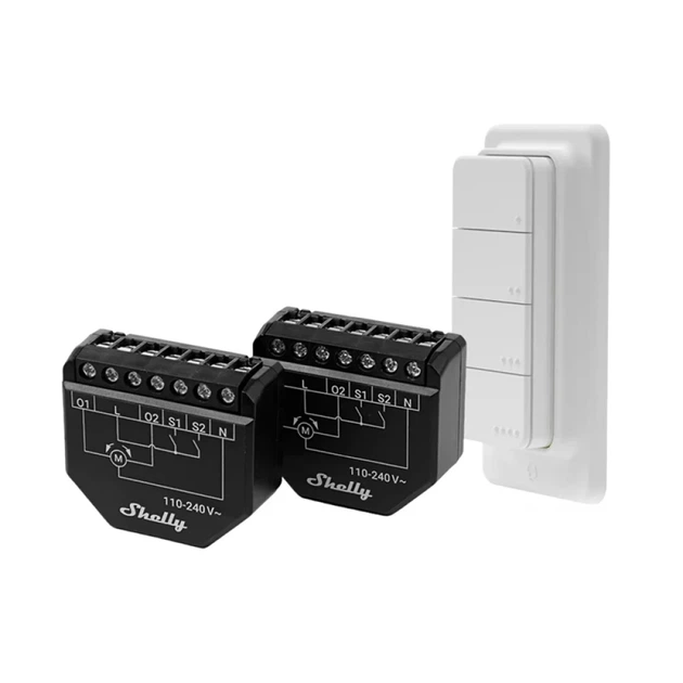 Набор 2 контроллеров рольет Shelly Shutter Wi-Fi + BLU RC (Shutter+BLURCButton4) - Фото 3 Набор 2 контроллеров рольет Shelly Shutter Wi-Fi + BLU RC (Shutter+BLURCButton4) - изображение 3