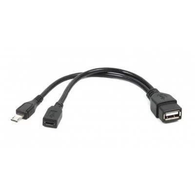 Кабель USB AF — microUSB (M)/microUSB (F), 15 см, чорний, Cablexpert (A-OTG-AFBM-04) - Фото 1 Кабель USB AF — microUSB (M)/microUSB (F), 15 см, чорний, Cablexpert (A-OTG-AFBM-04) - зображення 1
