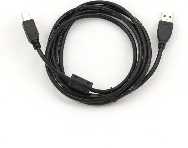 Кабель USB 2.0 AM — USB BM, 3 м, чорний, Cablexpert, феритовий фільтр (CCFB-USB2-AMBM-3M) - Фото 1 Кабель USB 2.0 AM — USB BM, 3 м, чорний, Cablexpert, феритовий фільтр (CCFB-USB2-AMBM-3M) - зображення 1