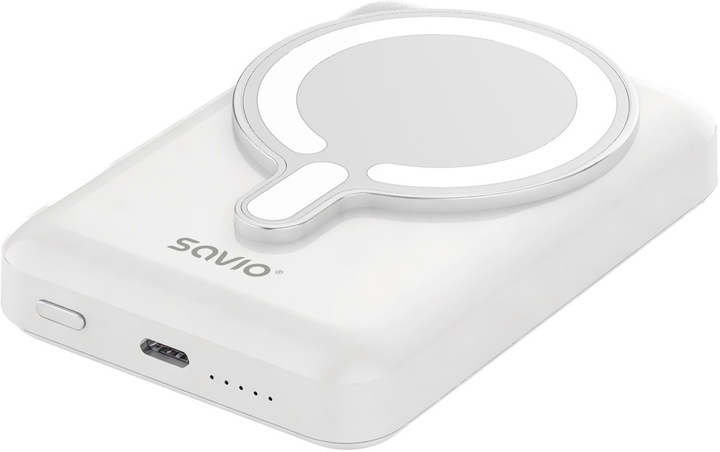 Powerbank Savio BA-13 MagSafe 10000 mah White (SAVBA-13) - obraz 2