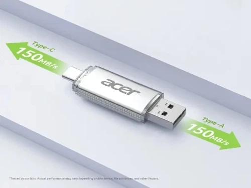 Флеш накопитель USB 32Gb Acer UT300, Silver, Type-C / USB 3.2 Gen 1 (BL.9BWWA.588) - Фото 3 Флеш накопитель USB 32Gb Acer UT300, Silver, Type-C / USB 3.2 Gen 1 (BL.9BWWA.588) - изображение 3