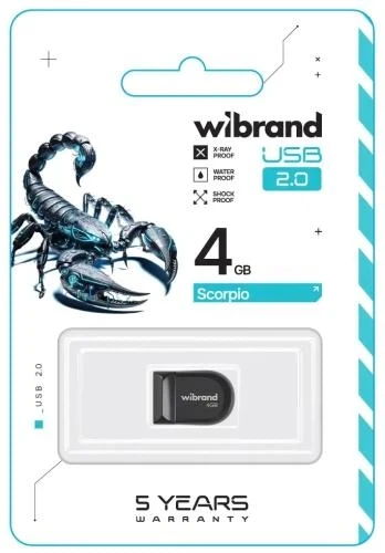 Флеш накопичувач USB 4Gb Wibrand Scorpio, Black, USB 2.0 (WI2.0/SC4M3B) - Фото 2 Флеш накопичувач USB 4Gb Wibrand Scorpio, Black, USB 2.0 (WI2.0/SC4M3B) - зображення 2