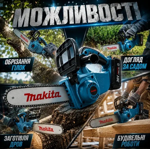 Аккумуляторная цепная пила Makita 36V - изображение 4