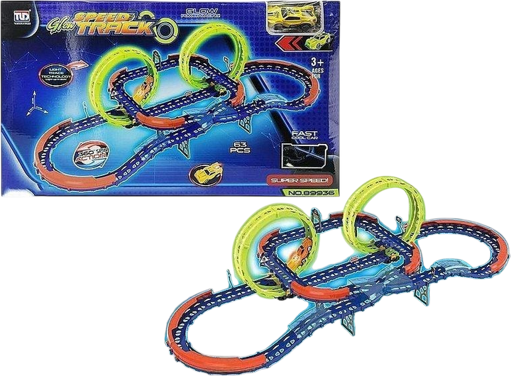 Tor samochodowy Adar Glow Speed Track na baterie z autkiem 4/615670 (5901271615670) - Zdjęcie 1 Tor samochodowy Adar Glow Speed Track na baterie z autkiem 4/615670 (5901271615670) - obraz 1