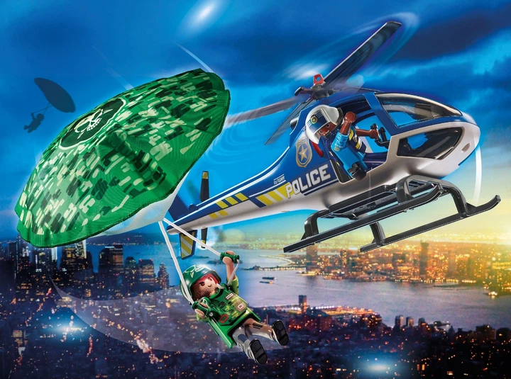 Klocki Playmobil Policyjny śmigłowiec: Ucieczka ze spadochronem 19 elementów 70569 (4008789705693) - obraz 4