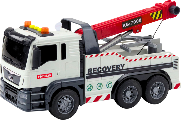 Вантажівка Lean Toys Tow Truck зі світловими та звуковими ефектами Біла 21475 (5905991038719) - зображення 2