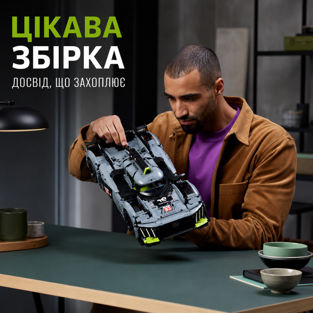 Конструктор спорткар Peugeot 9X8 50 см, 1775 деталей, с V6 двигателем, подвеской и подвижными элементами. 42156 - изображение 7