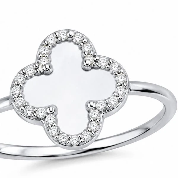 Кольцо серебряное Клевер с эмалью и фианитами Silver Style 17 р. (111520.10 sku:2300103312306) - изображение 3
