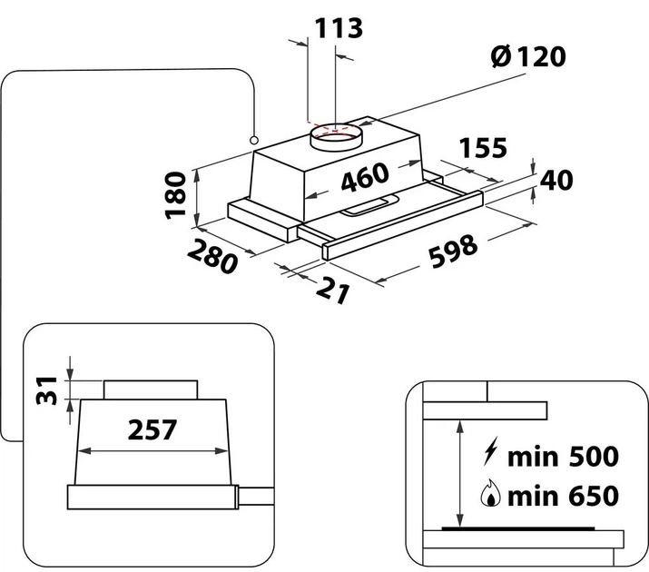 Okap kuchenny Whirlpool AKR 5390 IX - obraz 2