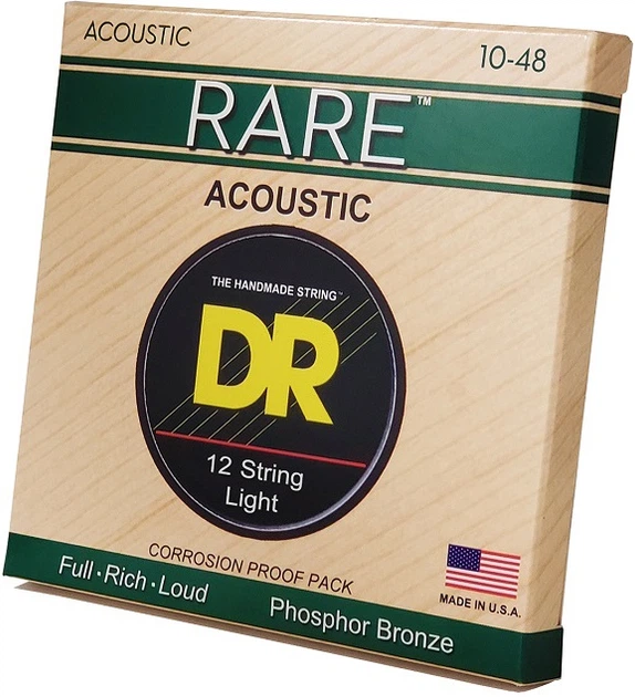 Струны для акустических гитар DR Strings Rare RPL-10/12 Acoustic Phosphor Bronze 10-48 12 шт (40795) - изображение 3