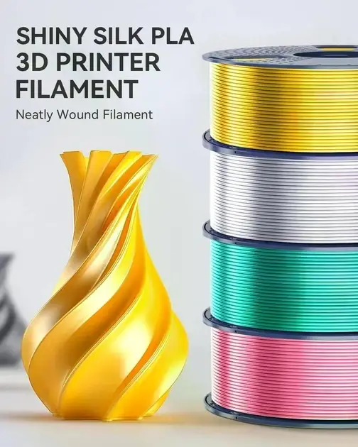 Філамент SUNLU PLA+ Silk Light Gold 1.75 мм 1 кг, шовковий світло-золотий пластик для 3D-принтера - зображення 8