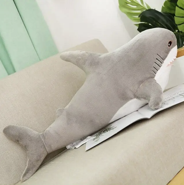 Огромная Игрушка Акула 140 см, Подушка-Обоймашка для детей, серая - Фото 1 Огромная Игрушка Акула 140 см, Подушка-Обоймашка для детей, серая - изображение 1