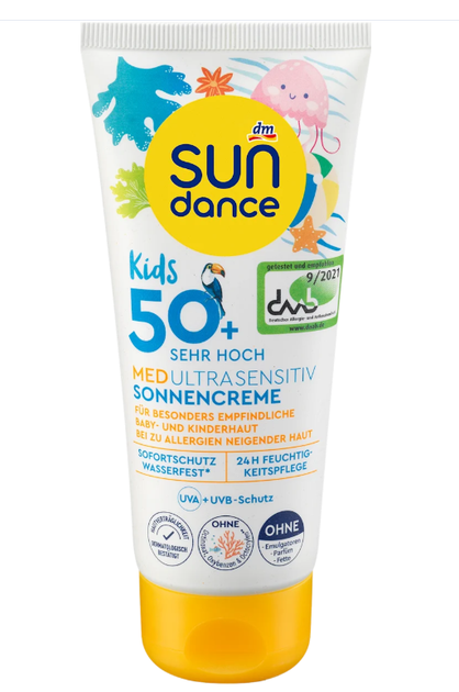 Дитячий сонцезахисний крем Sundance Kids Med Ultra Sensitive OF 50+, 100 мл - Фото 1 Дитячий сонцезахисний крем Sundance Kids Med Ultra Sensitive OF 50+, 100 мл - зображення 1