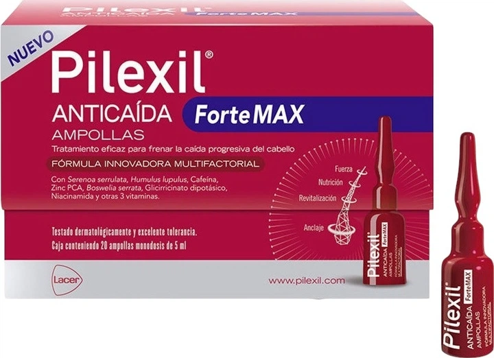 Ампули для волосся Pilexil Forte Max Anti-Hair Loss 20 x 5 мл (8430340068699) - Фото 1 Ампули для волосся Pilexil Forte Max Anti-Hair Loss 20 x 5 мл (8430340068699) - зображення 1