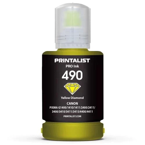 Чернила Printalist 490 для Canon, Yellow, 140 мл, водорастворимые (PL490Y) - Фото 1 Чернила Printalist 490 для Canon, Yellow, 140 мл, водорастворимые (PL490Y) - изображение 1