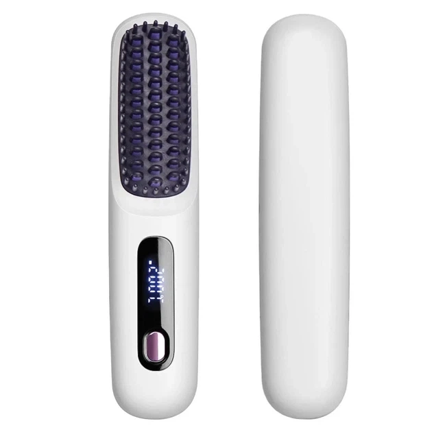 Беспроводная расческа-выпрямитель для волос Straighten Comb S7 с ионизацией, LED-дисплеем и USB зарядкой - Фото 2 Беспроводная расческа-выпрямитель для волос Straighten Comb S7 с ионизацией, LED-дисплеем и USB зарядкой - изображение 2