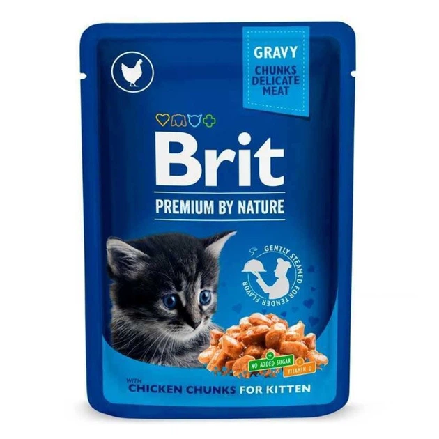 Вологий корм Brit Premium для кошенят з куркою 100 г (8595602506026) - Фото 4 Вологий корм Brit Premium для кошенят з куркою 100 г (8595602506026) - зображення 4