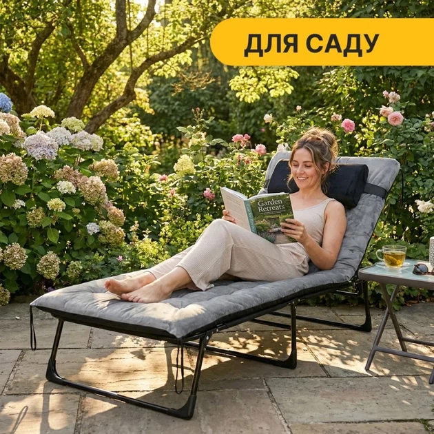 Розкладне ліжко (розкладачка) з оксамитовим матрацом і подушкою LEOBRO Grey (LB-FB-A3-GRY) (LEO_LB-FB-A3-GRY) - Фото 5 Розкладне ліжко (розкладачка) з оксамитовим матрацом і подушкою LEOBRO Grey (LB-FB-A3-GRY) (LEO_LB-FB-A3-GRY) - изображение 5