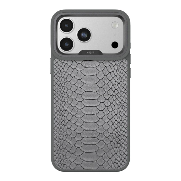 Чохол Premium Kajsa Glamorous Collection Snake Pattern with MagSafe для iPhone 17 Pro Grey O-Ring - Фото 1 Чохол Premium Kajsa Glamorous Collection Snake Pattern with MagSafe для iPhone 17 Pro Grey O-Ring - изображение 1