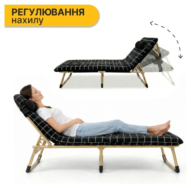 Розкладне ліжко (розкладачка) з оксамитовим матрацом і подушкою LEOBRO (LB-FB-B3-PAT) (LEO_LB-FB-B3-PAT) - изображение 5