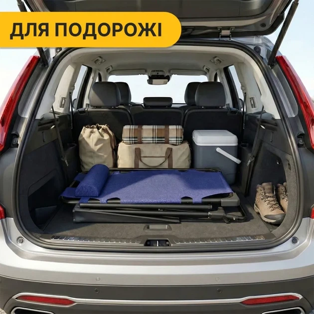 Раскладное кресло кровать с подушкой LEOBRO Темно-синий (LB-FCB-G1-BLU) (LEO_LB-FCB-G1-BLU) - изображение 5