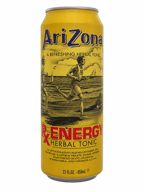 Арізона енергетичний трав'яний тонік AriZona RX ENERGY Herbal Tonic 650 мл - Фото 1 Арізона енергетичний трав'яний тонік AriZona RX ENERGY Herbal Tonic 650 мл - зображення 1