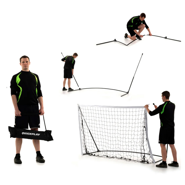 Ворота футбольні Quickplay Kickster 150 х 100 см чорно-білі - изображение 5