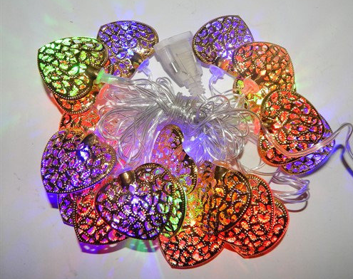 Гирлянда 20 led «Золотое сердце» мультицветная (20metal-M-1) - изображение 2