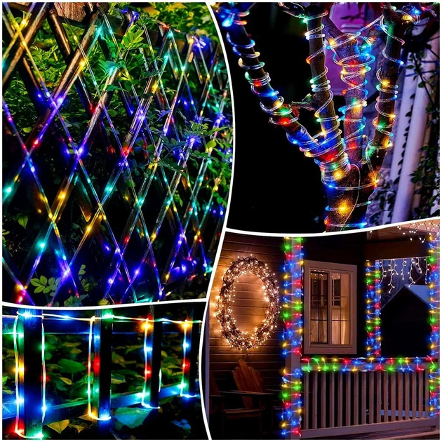 Гирлянда светодиодная 10м 100LED разноцветная на солнечной батарее для улицы - изображение 2