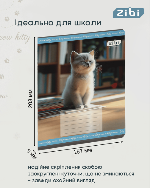 Набір зошитів учнівських ZiBi Cats 12 аркушів у клітинку х 25 шт (ZB25.1753K) - Фото 5 Набір зошитів учнівських ZiBi Cats 12 аркушів у клітинку х 25 шт (ZB25.1753K) - зображення 5
