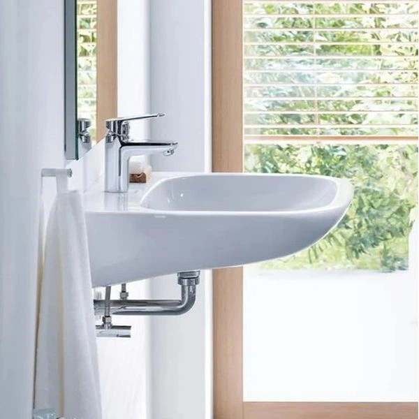 Умивальник підвісний інклюзивний DURAVIT D-Code 600x555x155мм напівкруглий білий 23126000002 - зображення 2