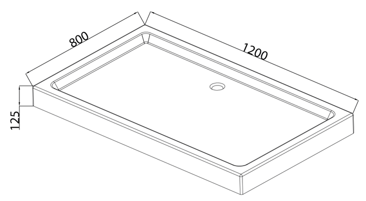 Душовий піддон з сифоном Mixxus HARD ST01-120x80x13 діаметр зливу 52 мм (MI6919) - изображение 3