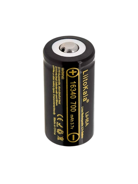 Аккумулятор 16340 700 mAh LiitoKala Li-ion 3.7V Lii-16A - Фото 1 Аккумулятор 16340 700 mAh LiitoKala Li-ion 3.7V Lii-16A - изображение 1
