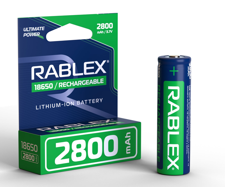 Акумулятор Rablex 18650 Li-ion 2800mAh 3.7v - Фото 1 Акумулятор Rablex 18650 Li-ion 2800mAh 3.7v - изображение 1